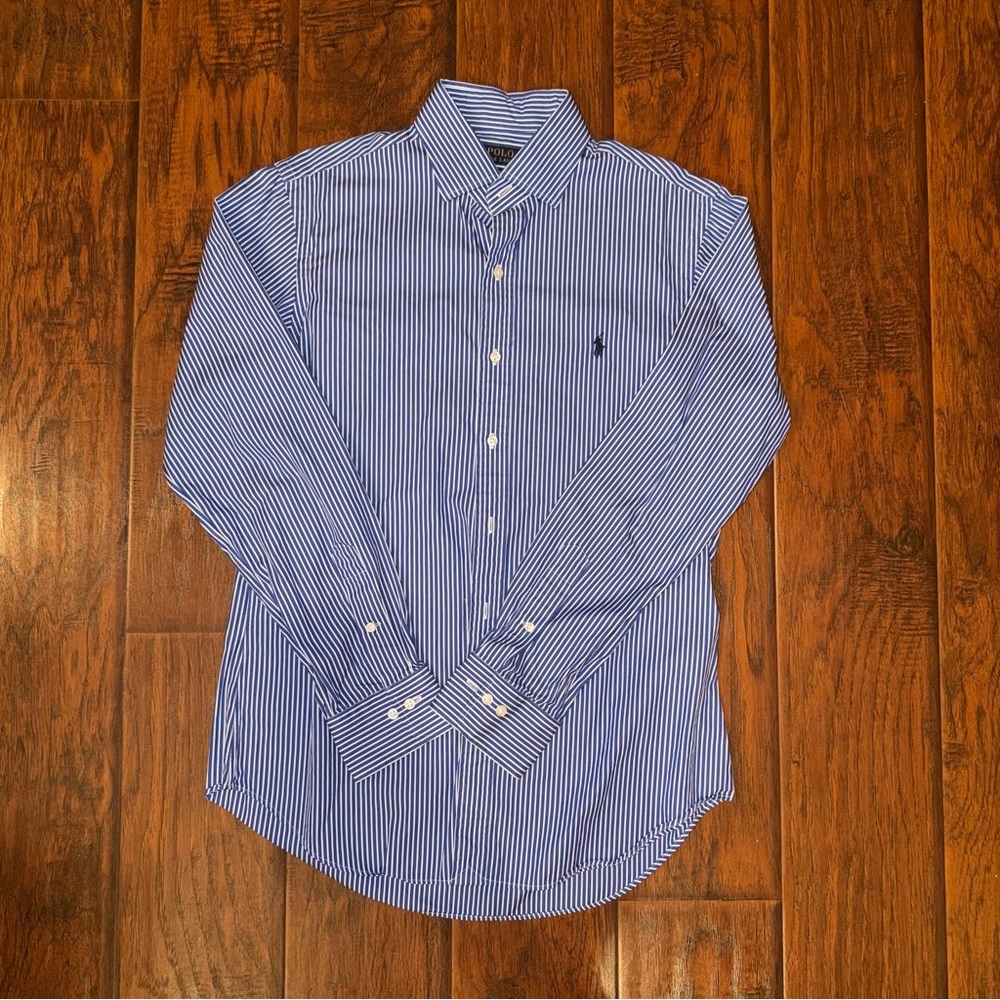 Men’s Striped Polo Ralph Lauren Custom Fit Button Down Long Sleeve